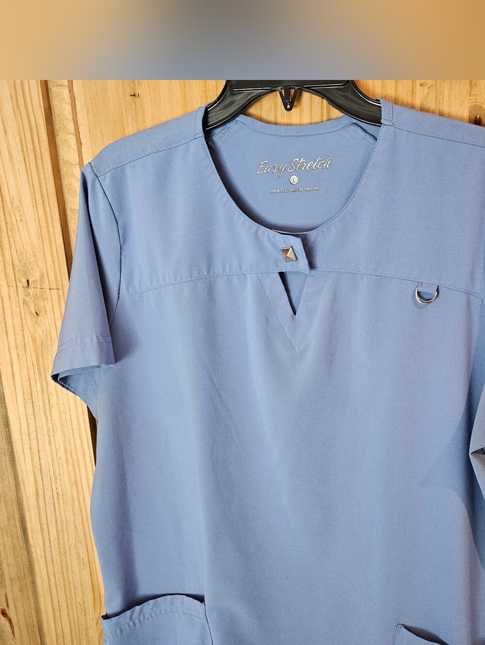 Ceil Blue Short-Sleeve Scrub Top